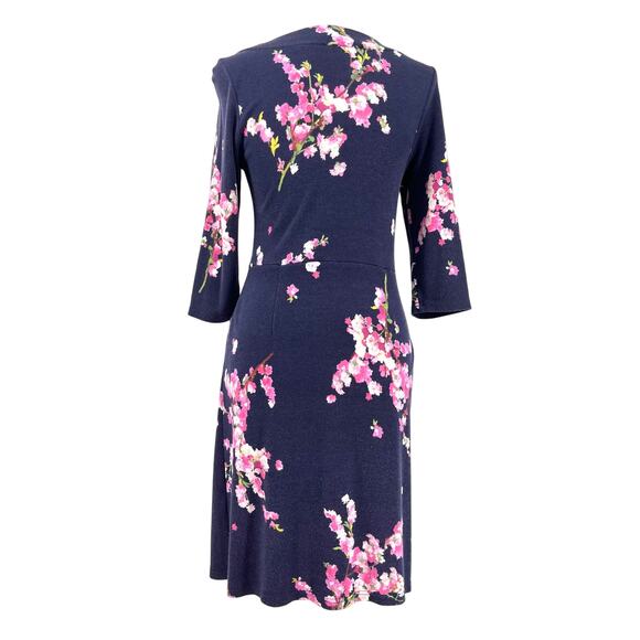 Joules Beth Julia‎ Purple Blossom Floral High Waisted Pocket Knee Length Dress 6 - Picture 2 of 7